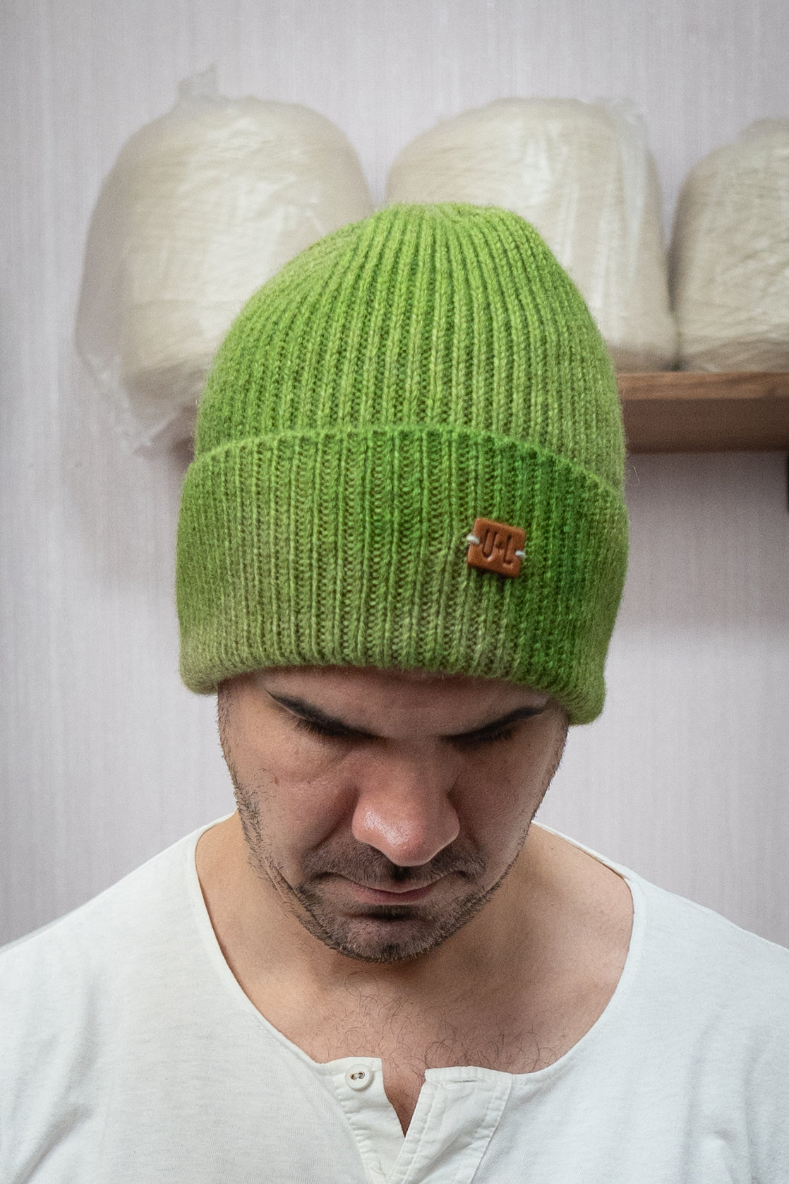 Yak Wool Beanie - Moss Green