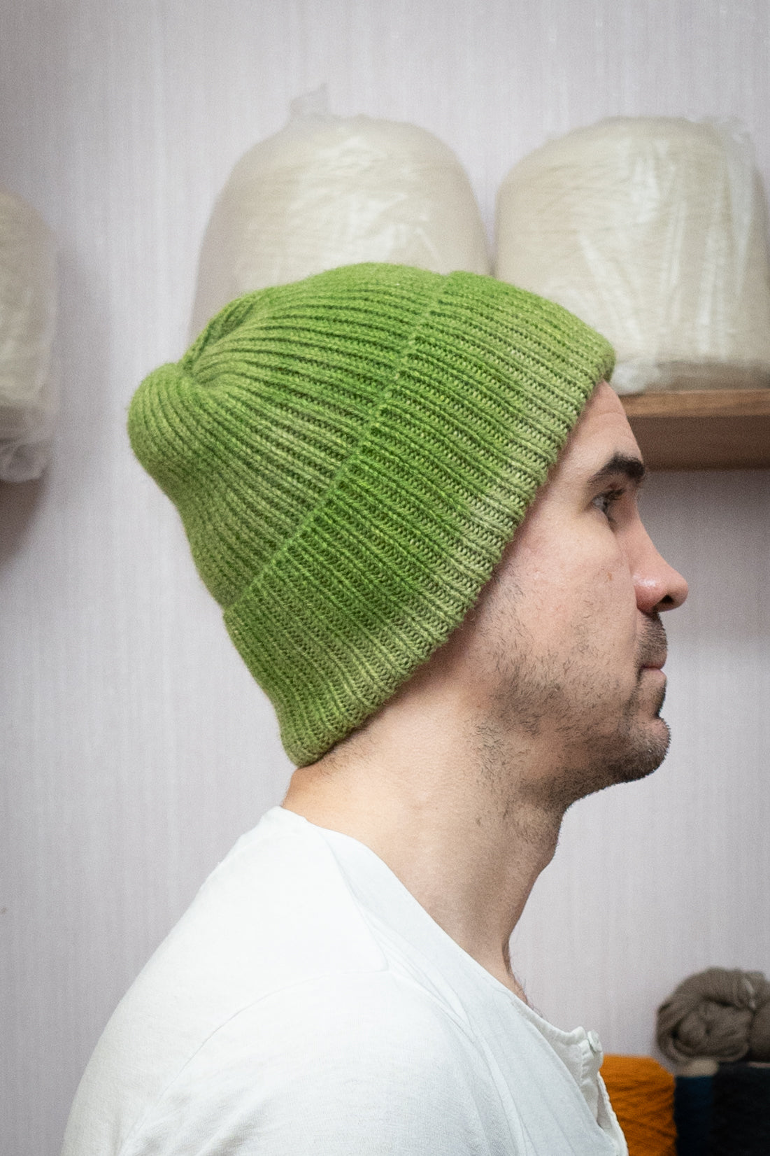 Yak Wool Beanie - Moss Green