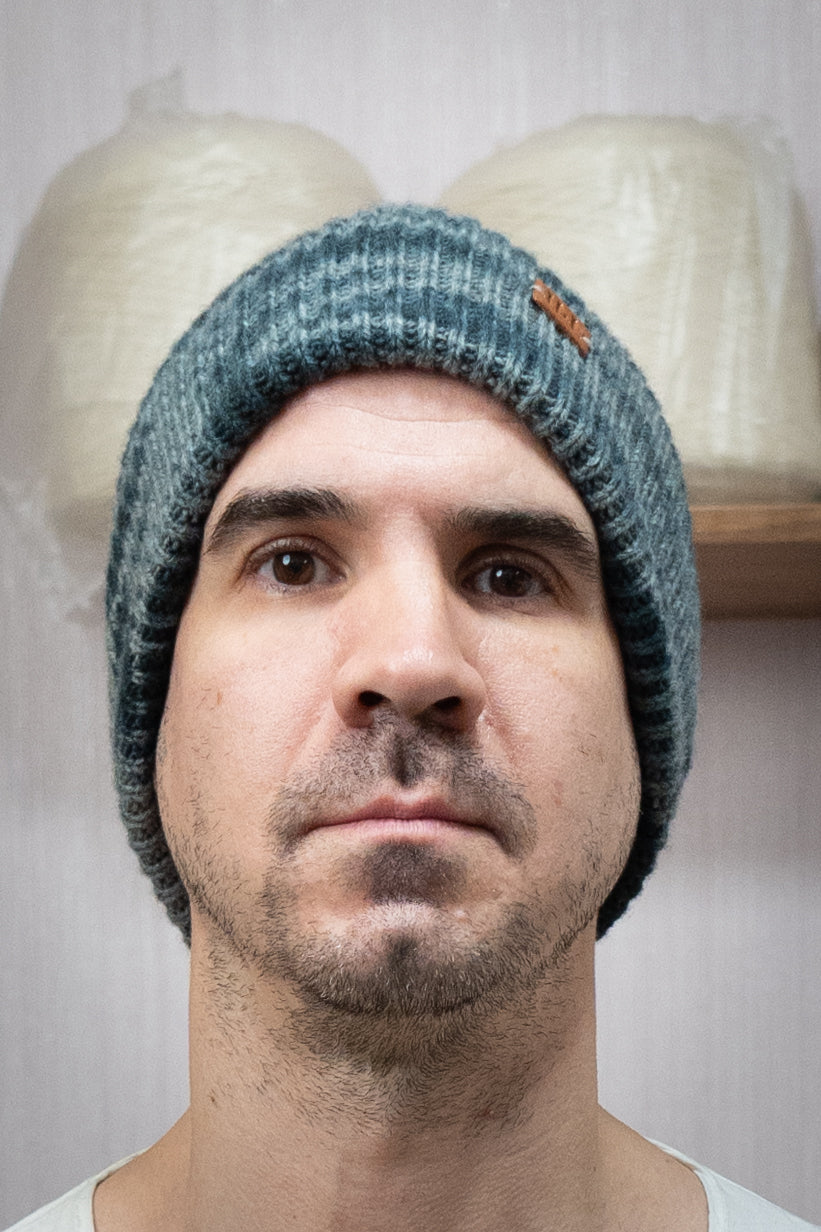 Yak Wool Beanie - Tie-Dye Grey/Blue