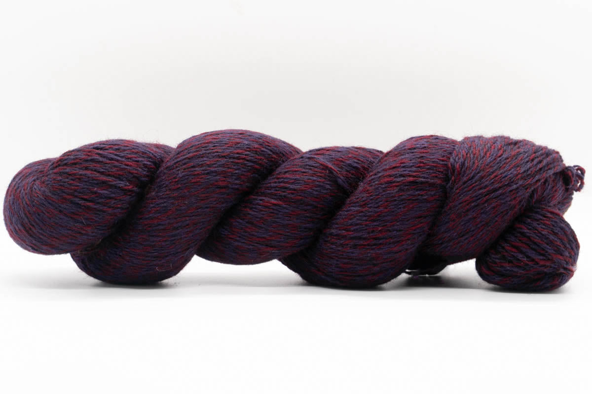 Baby Yak Wool Yarn - Marled Antique Ruby/Mulberry - Fingering-Yarn Skein-ULA+LIA