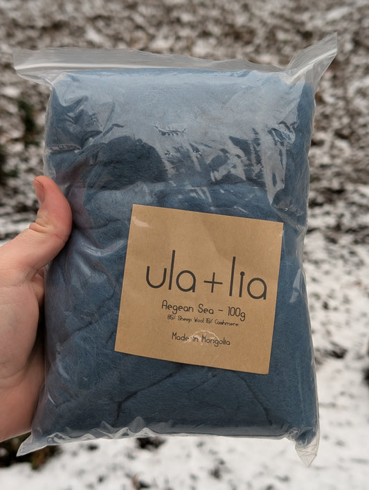 Sheep Wool/Cashmere Blend Spinning Fiber 100g-Spinning Fiber-ULA+LIA