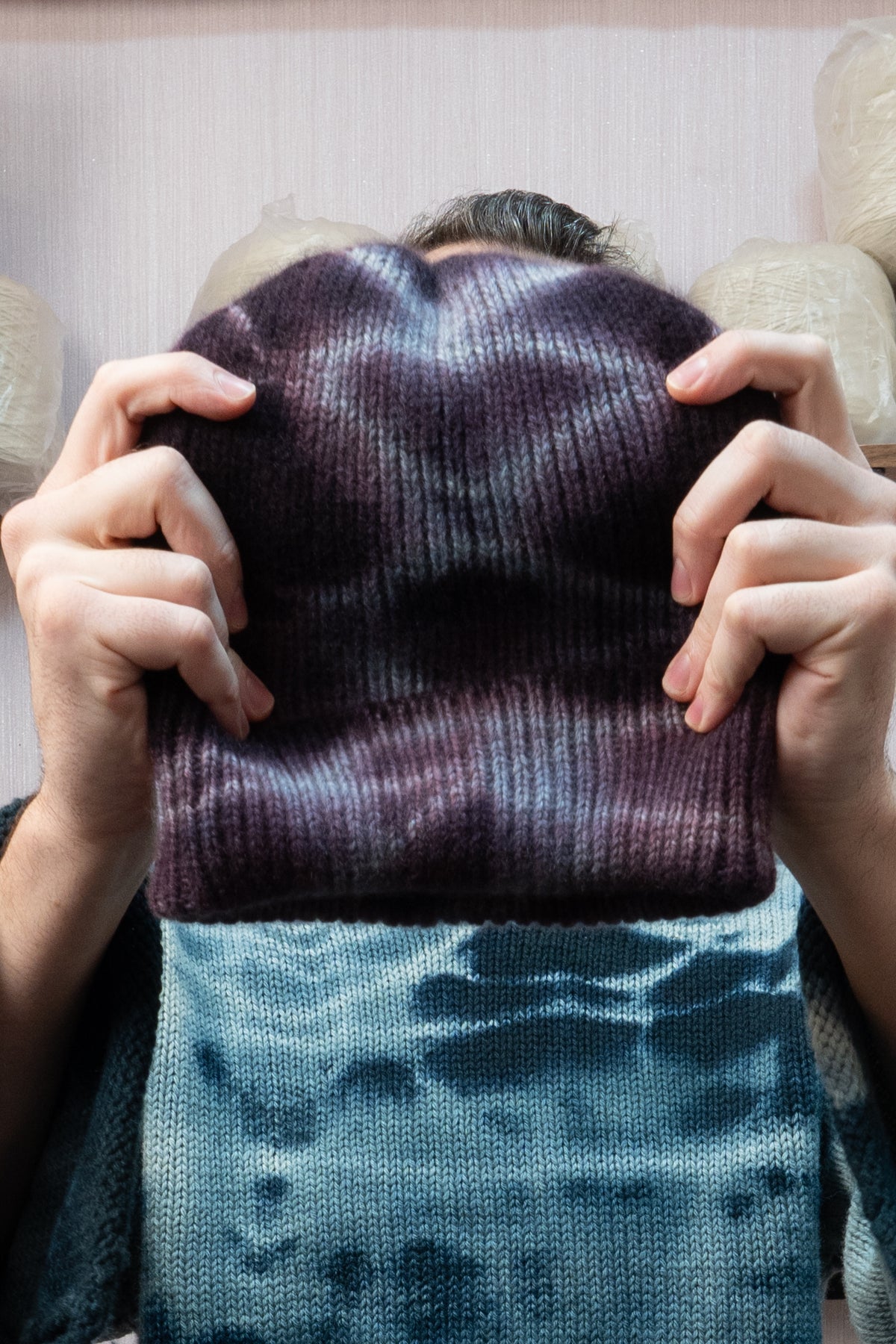 Cashmere Beanie - Tie-Dye Purple