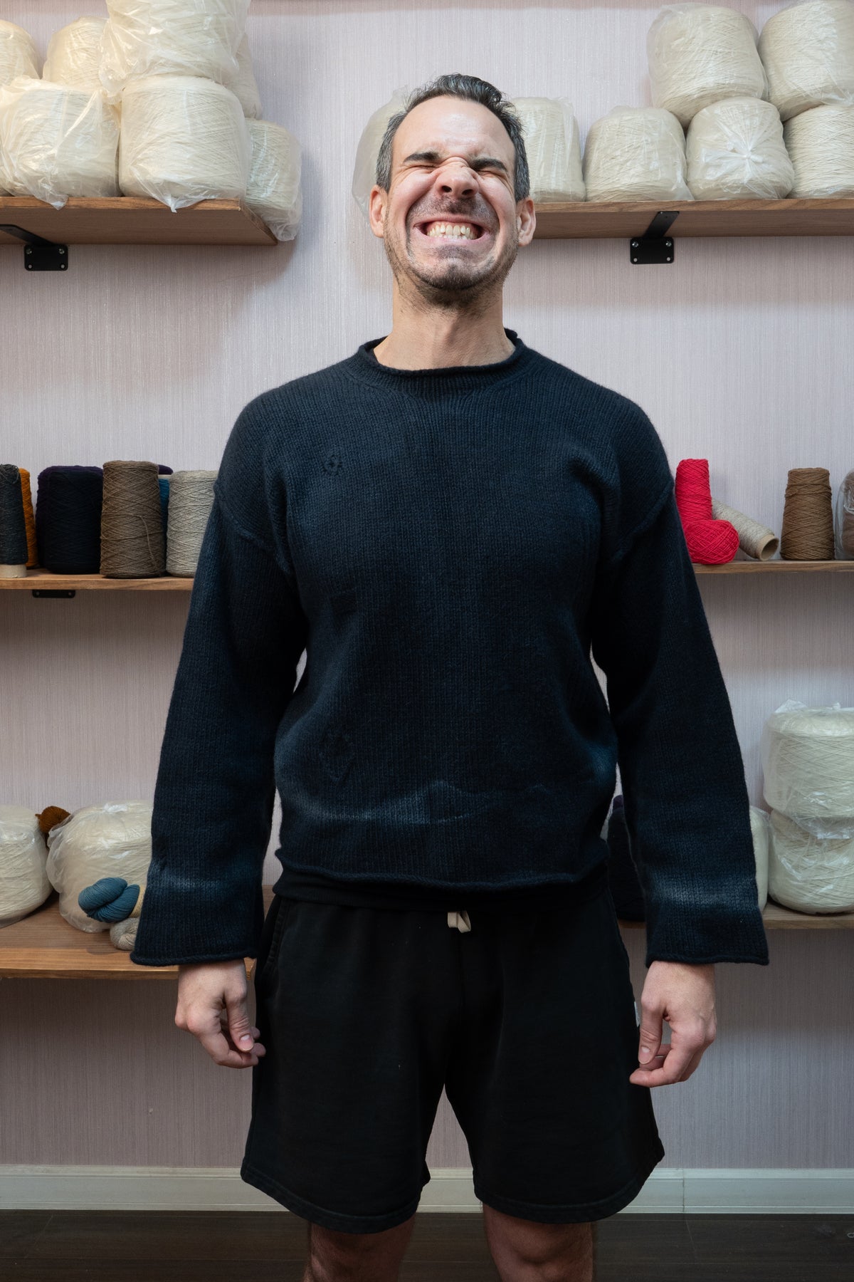 Yak Wool Warmup Jumper - Banded Gray