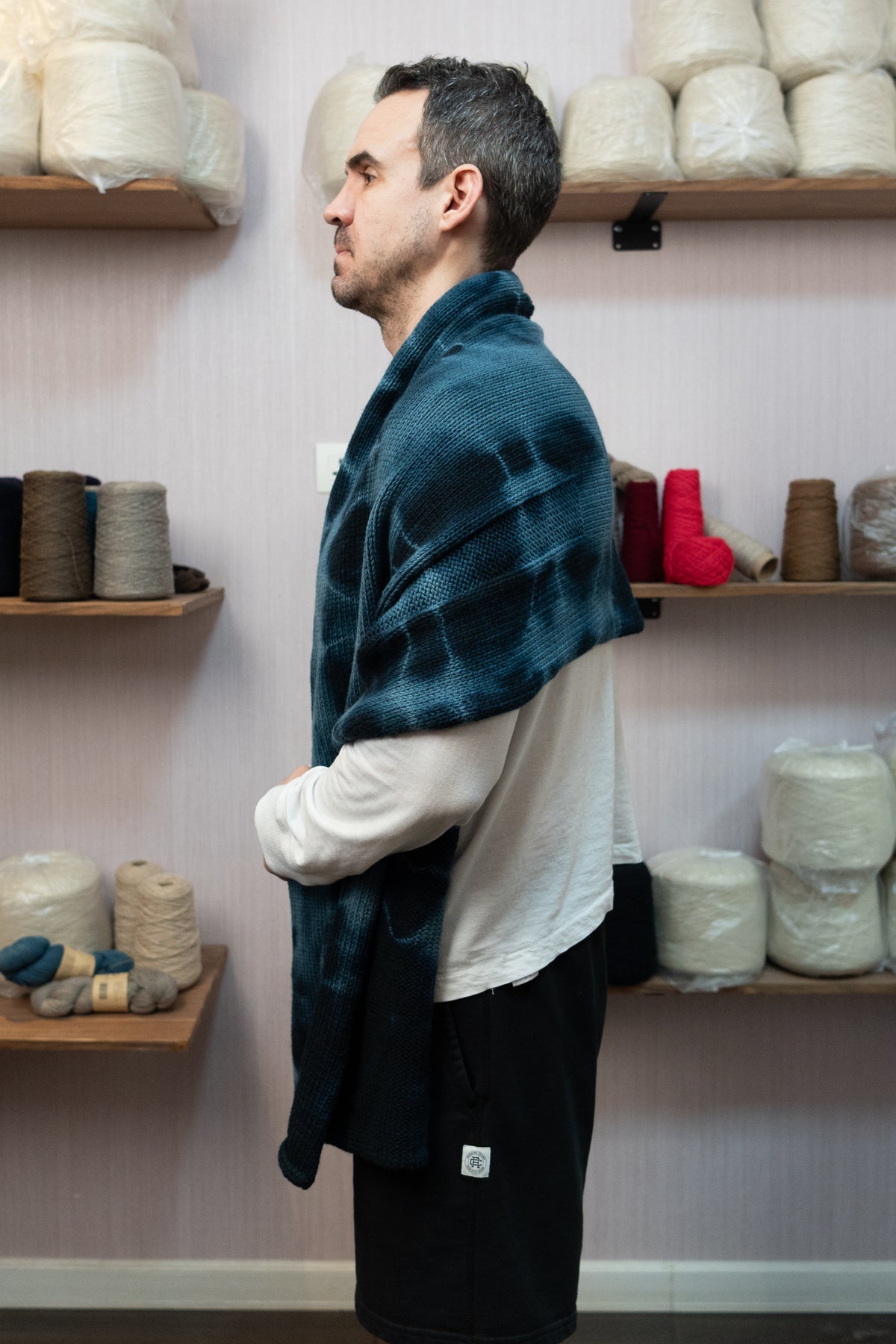 Sheep Wool Blarf - Tie-Dye Blue