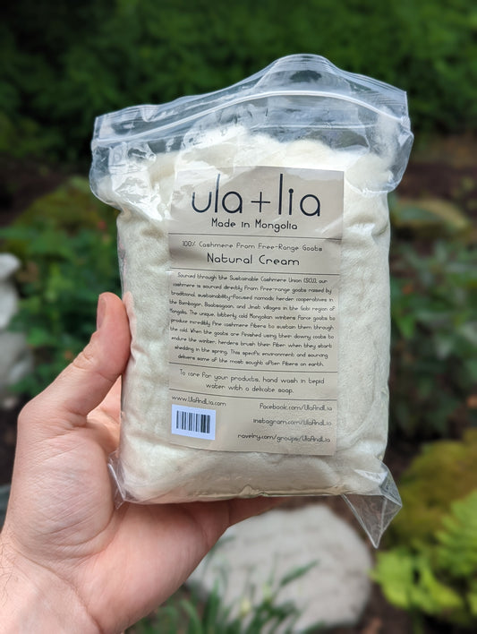 Mongolian Cashmere Spinning Fiber 100g-Spinning Fiber-ULA+LIA