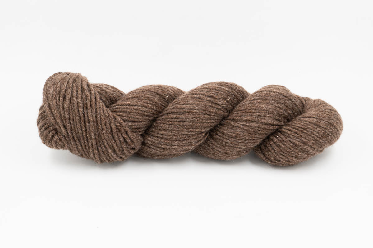 Sheep Wool/Cashmere Blend Yarn - Undyed Roasted Walnut Brown - Bulky-Yarn Skein-ULA+LIA