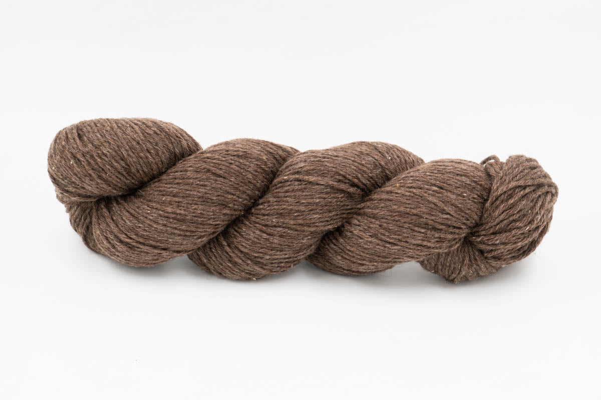Sheep Wool/Cashmere Blend Yarn - Undyed Roasted Walnut Brown - DK-Yarn Skein-ULA+LIA