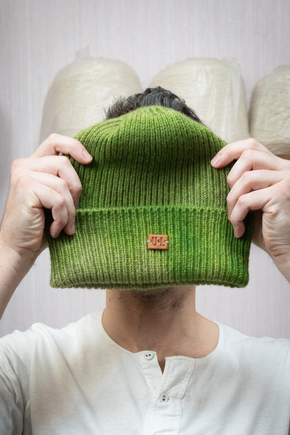Yak Wool Beanie - Moss Green