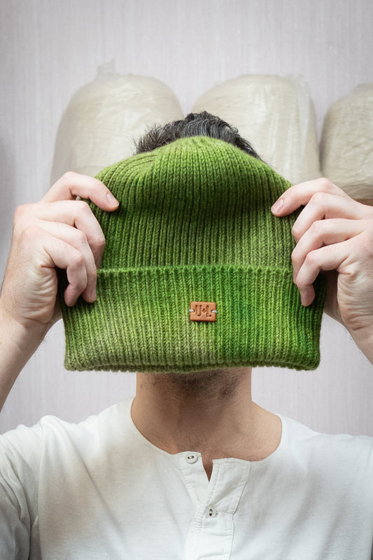 Yak Wool Beanie - Moss Green
