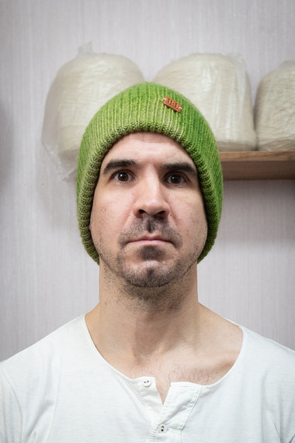 Yak Wool Beanie - Moss Green