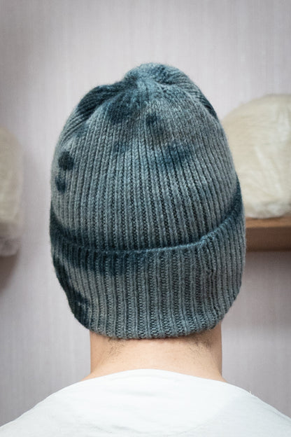 Yak Wool Beanie - Tie-Dye Grey/Blue