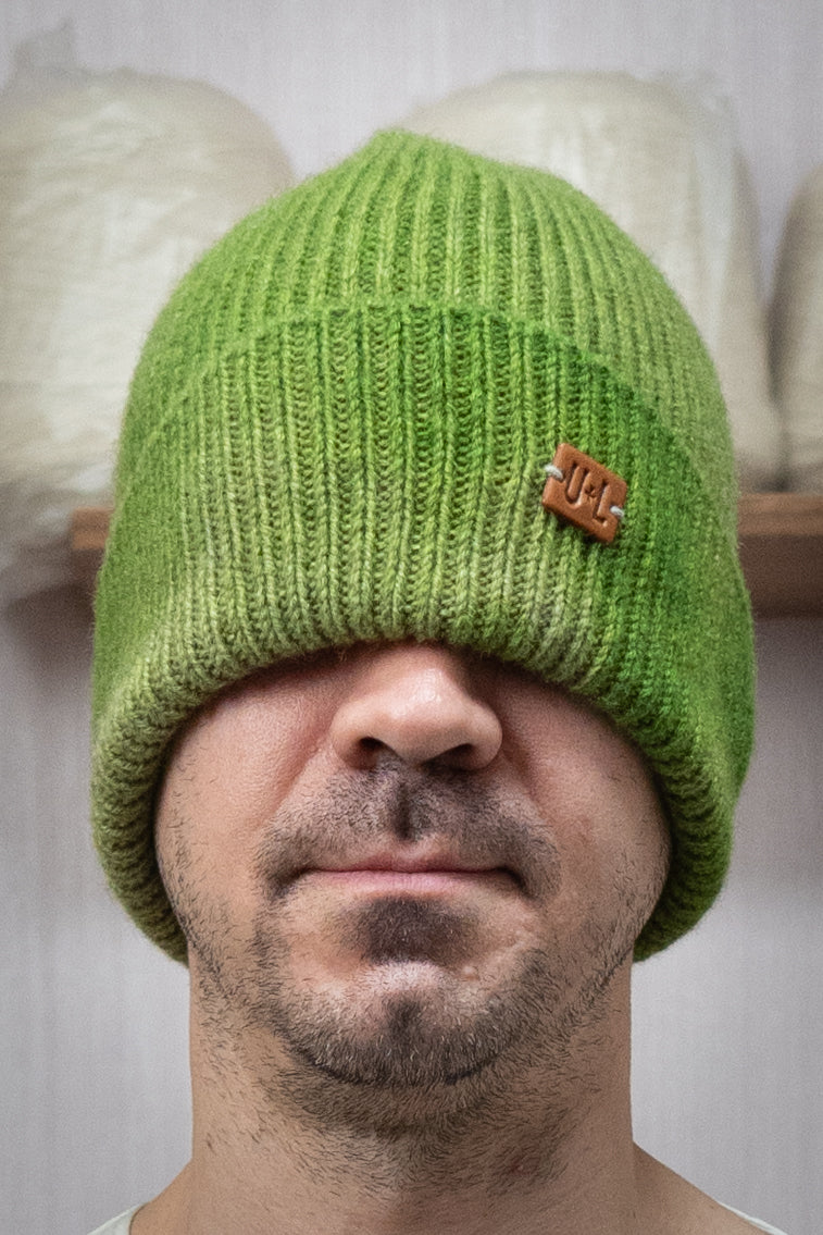 Yak Wool Beanie - Moss Green