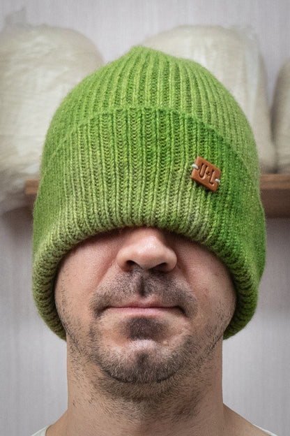 Yak Wool Beanie - Moss Green