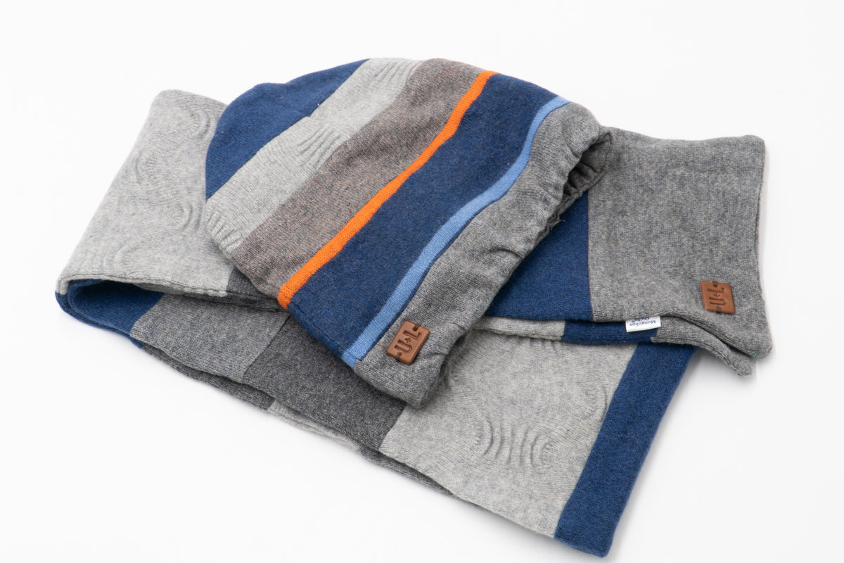 Recycled Cashmere hat and scarf