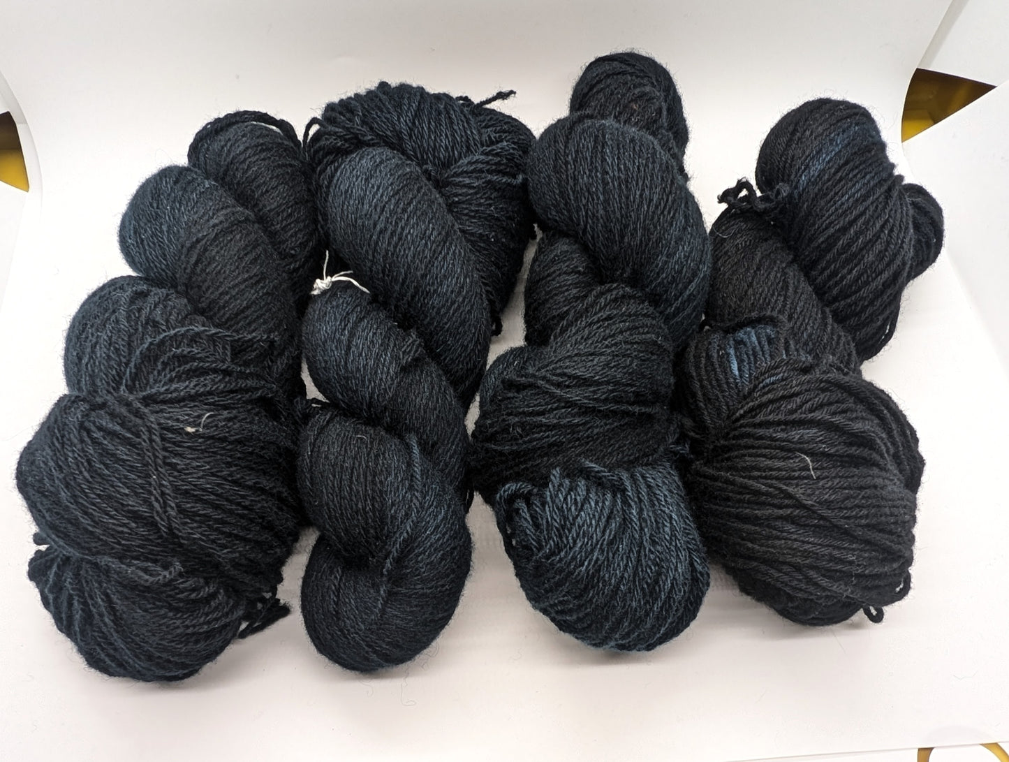 Hand-Dyed Black 100% Sheep Wool Skein 100g