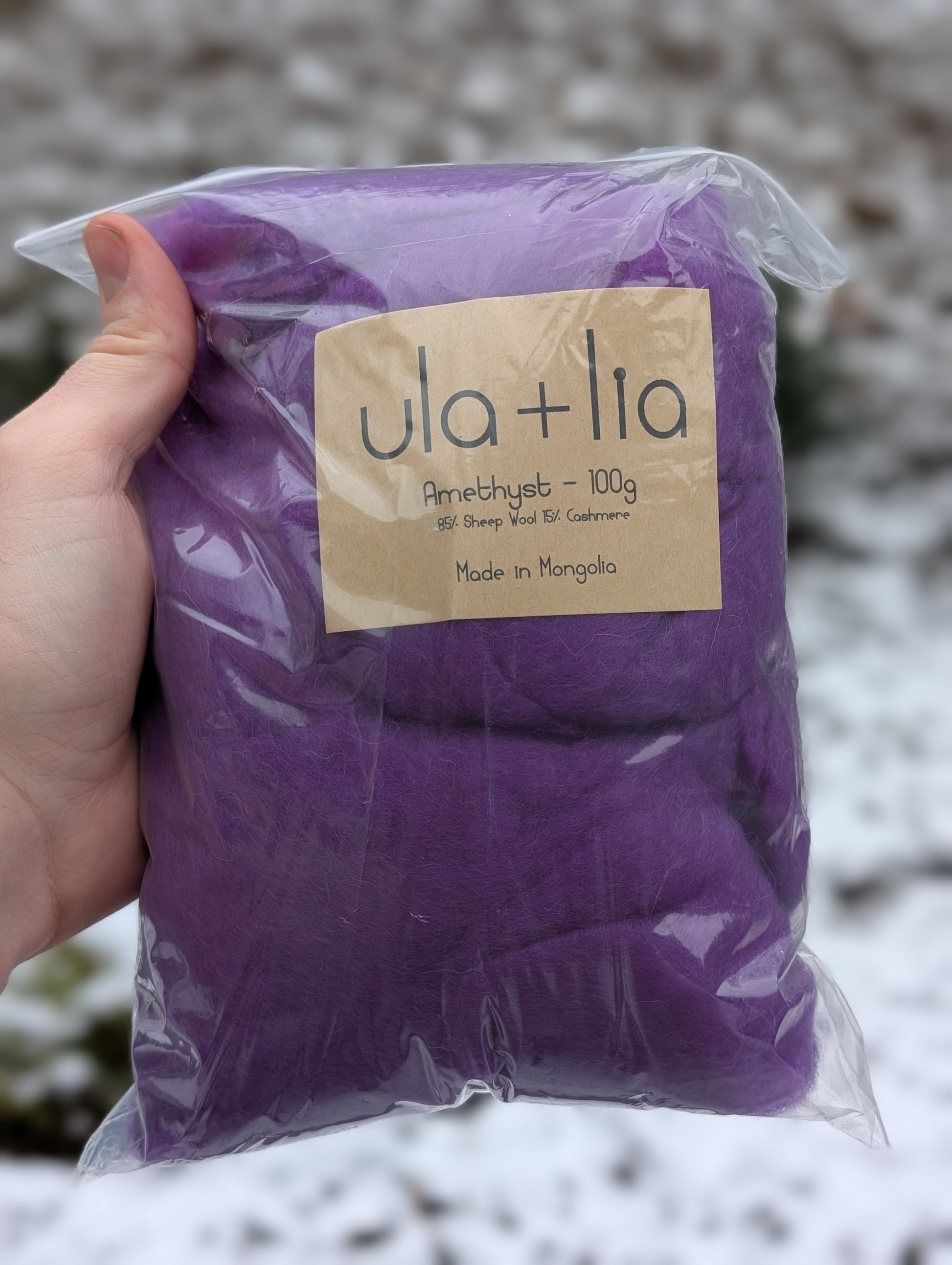 Sheep Wool/Cashmere Blend Spinning Fiber 100g-Spinning Fiber-ULA+LIA