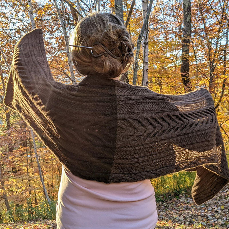two toned cable scarf in yak wool