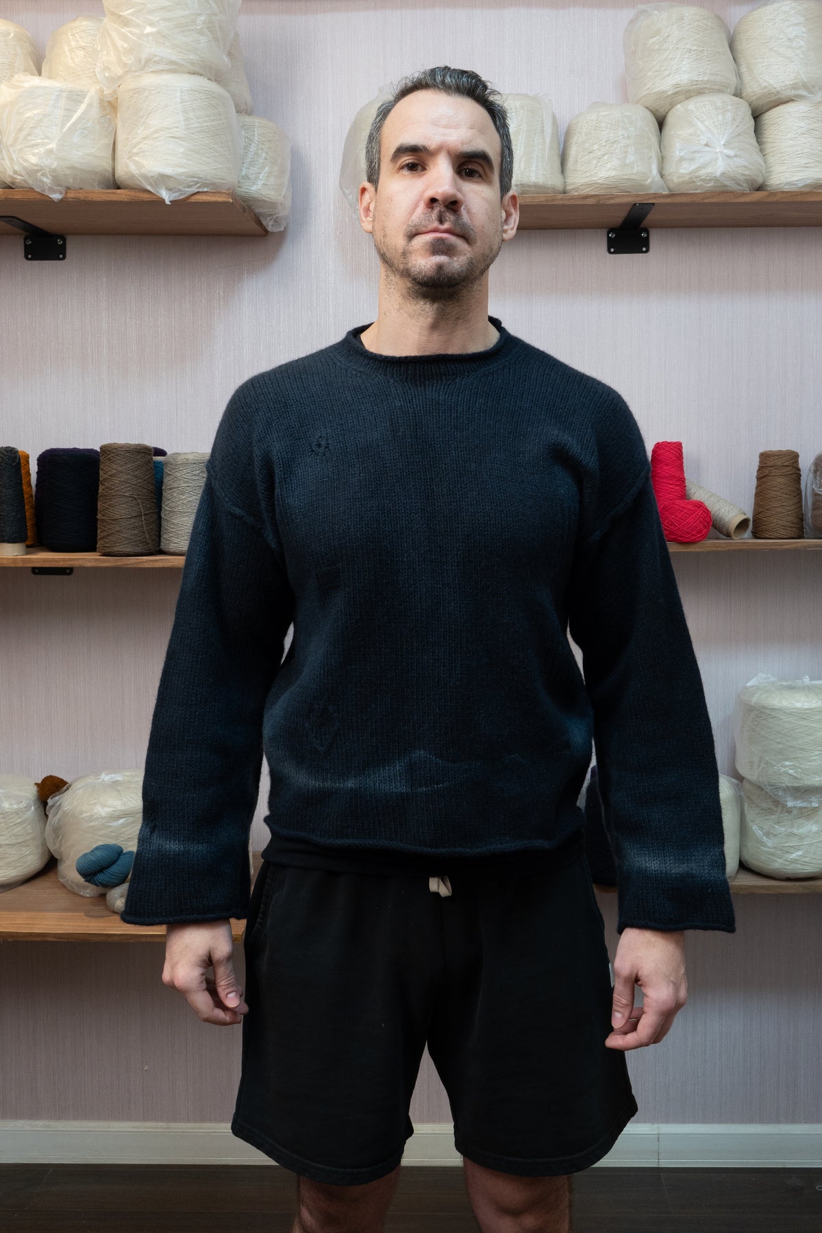 Yak Wool Warmup Jumper - Banded Gray