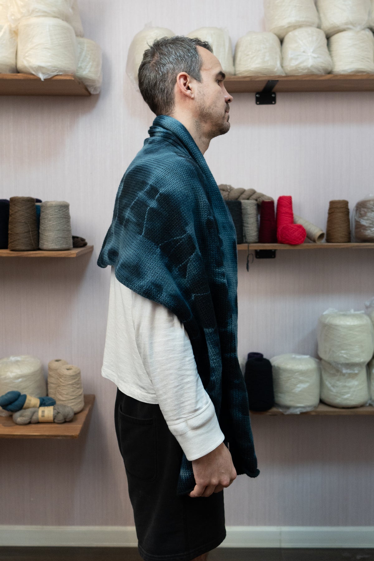 Sheep Wool Blarf - Tie-Dye Blue