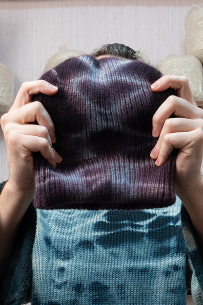 Cashmere Beanie - Tie-Dye Purple