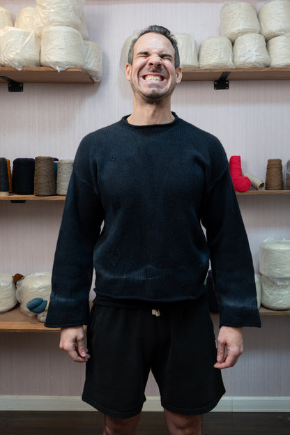 Yak Wool Warmup Jumper - Banded Gray