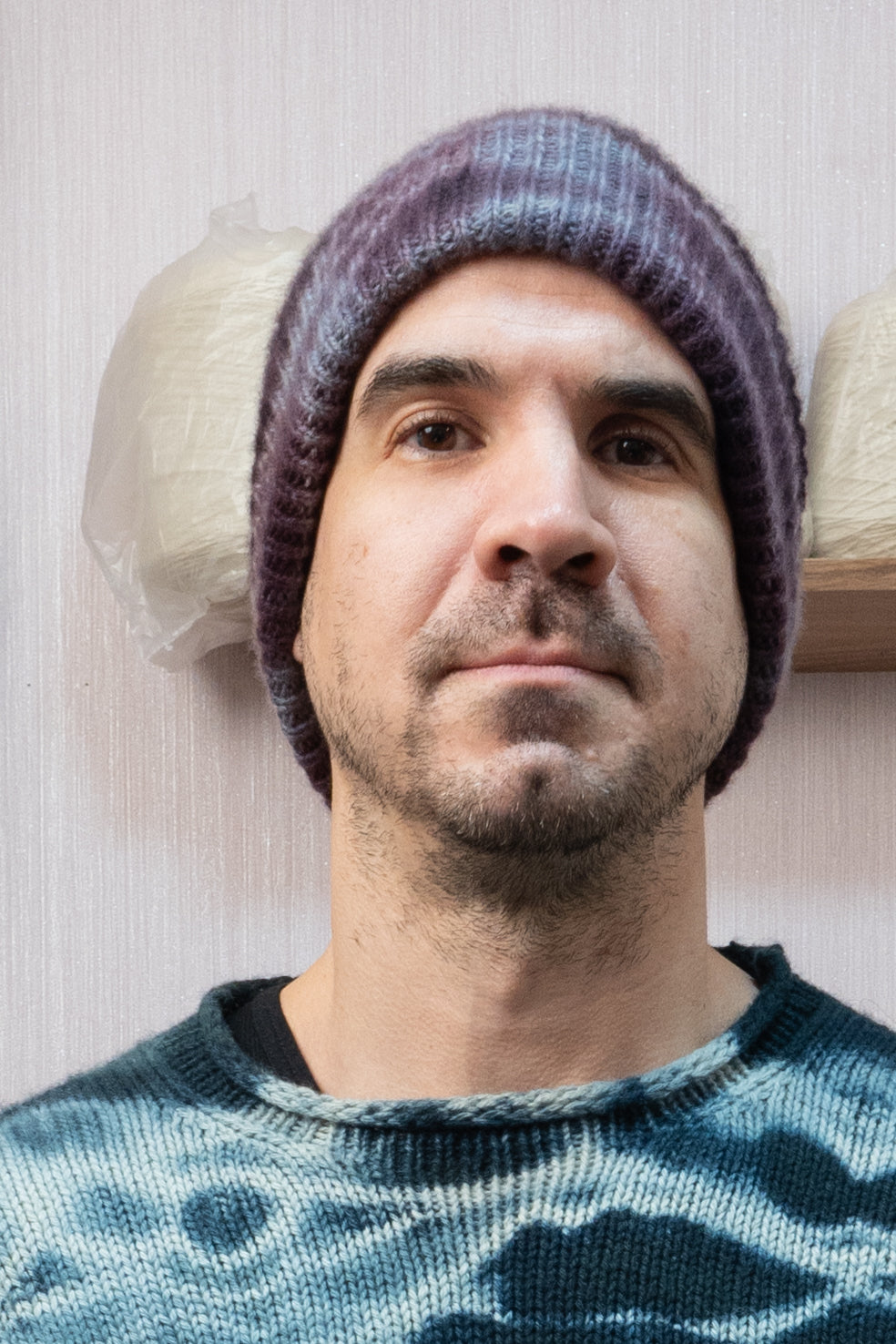 Cashmere Beanie - Tie-Dye Purple