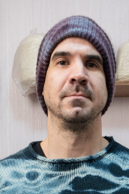 Cashmere Beanie - Tie-Dye Purple
