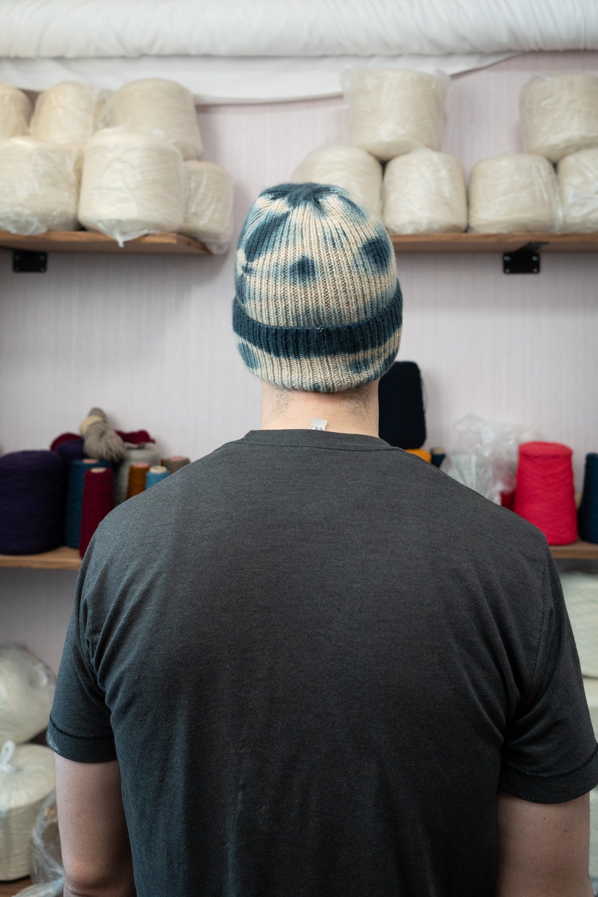 Cashmere Beanie - Tie-Dye Blue