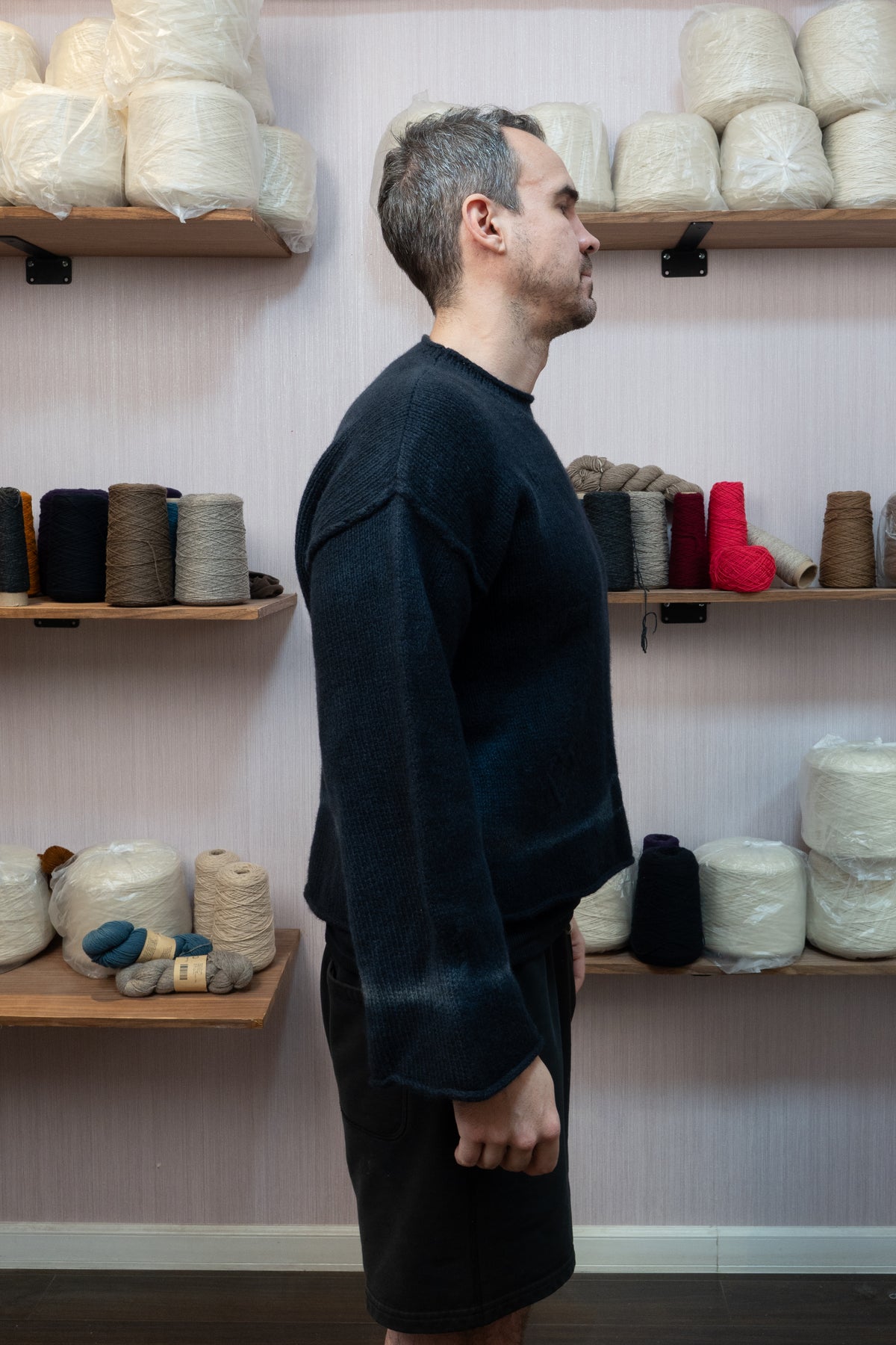 Yak Wool Warmup Jumper - Banded Gray