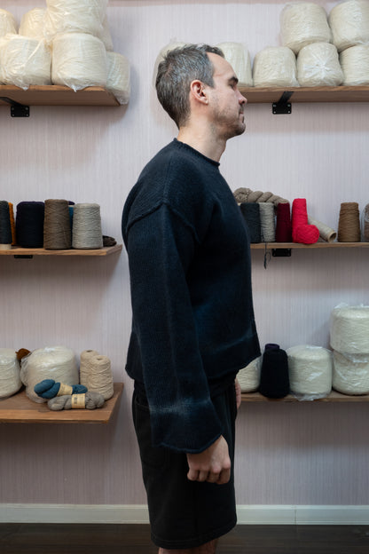 Yak Wool Warmup Jumper - Banded Gray