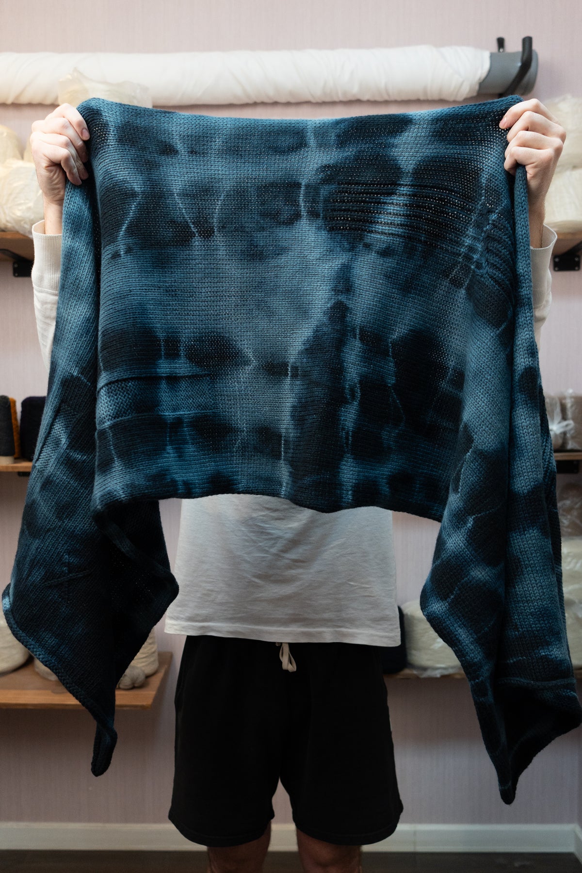 Sheep Wool Blarf - Tie-Dye Blue