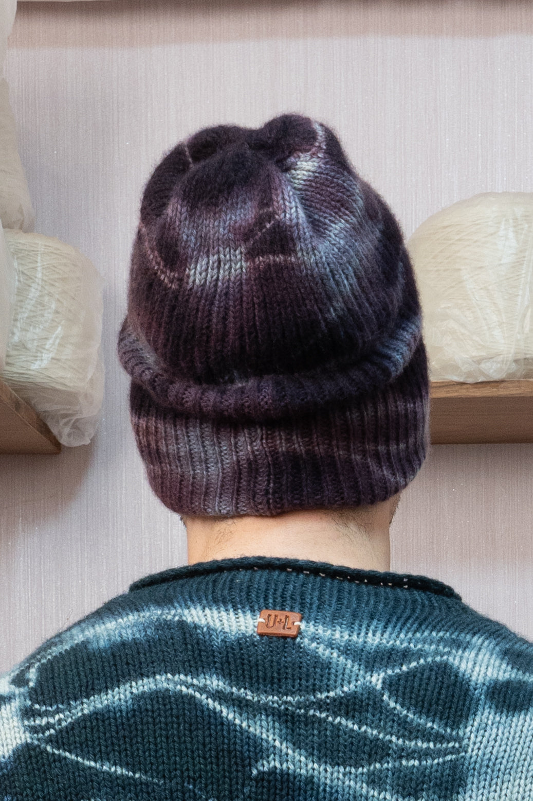 Cashmere Beanie - Tie-Dye Purple
