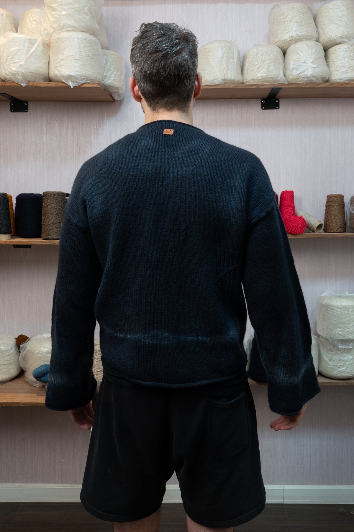 Yak Wool Warmup Jumper - Banded Gray