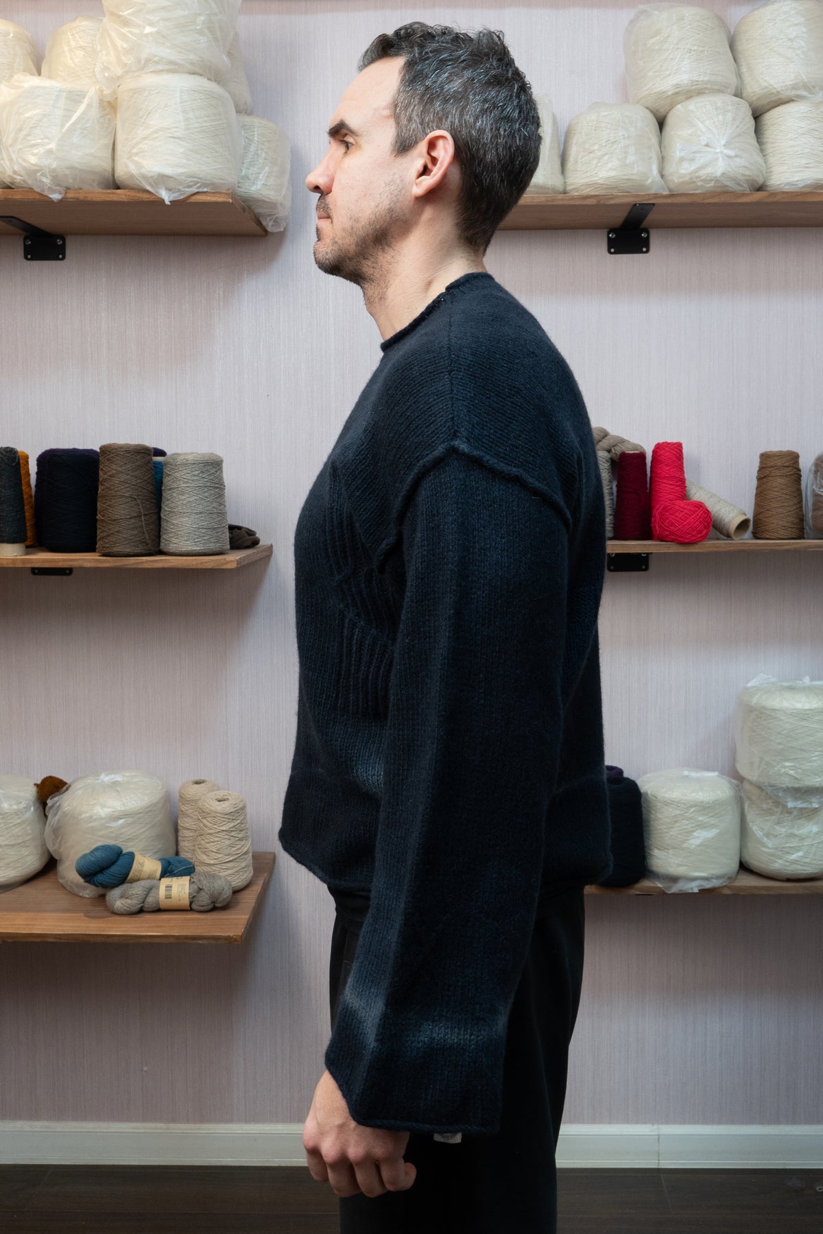 Yak Wool Warmup Jumper - Banded Gray