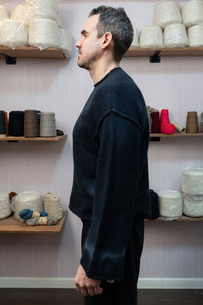 Yak Wool Warmup Jumper - Banded Gray