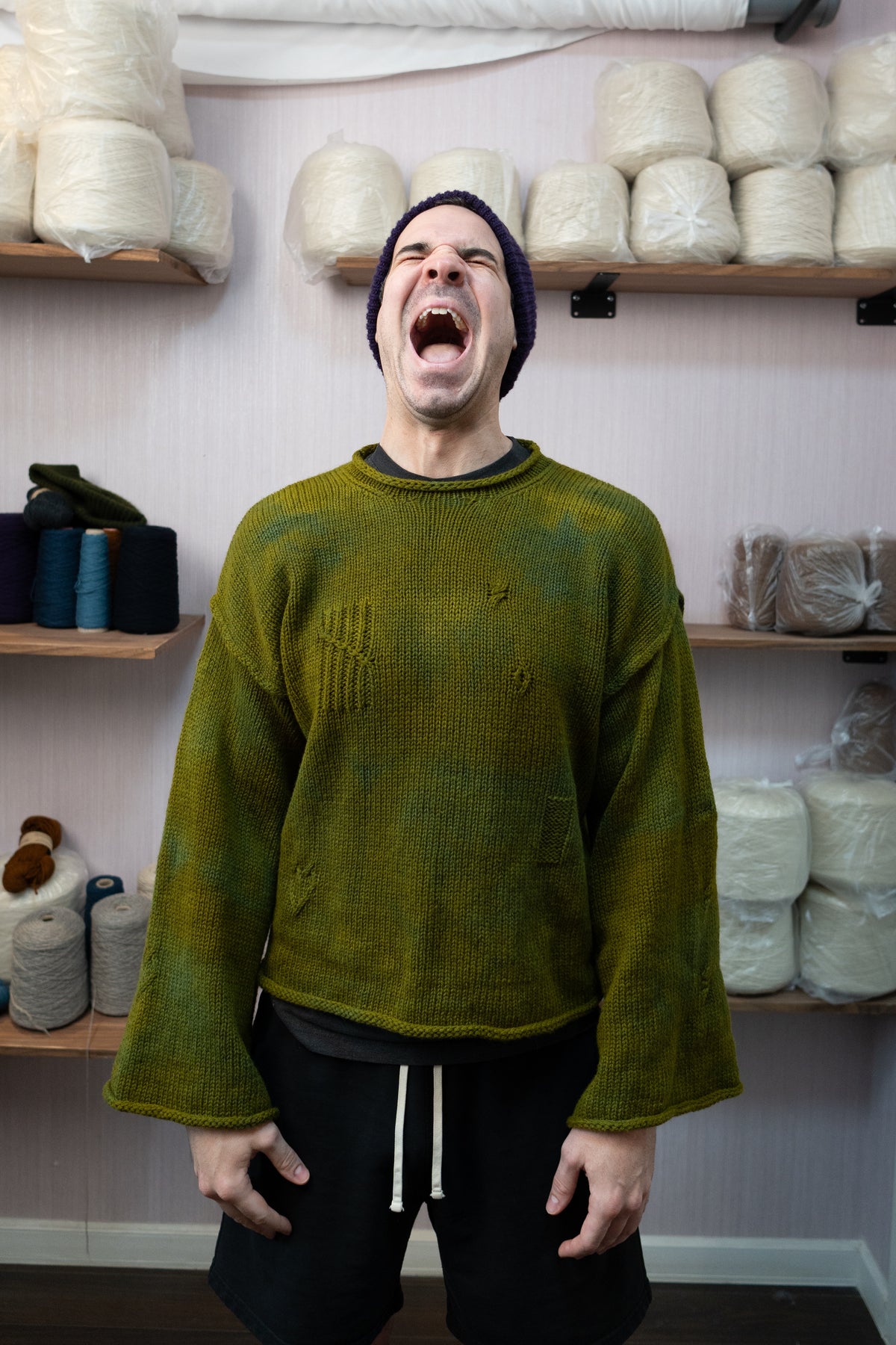 Sheep Wool Warmup Jumper - Green