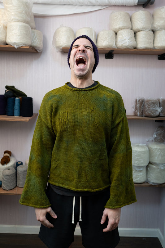 Sheep Wool Warmup Jumper - Green