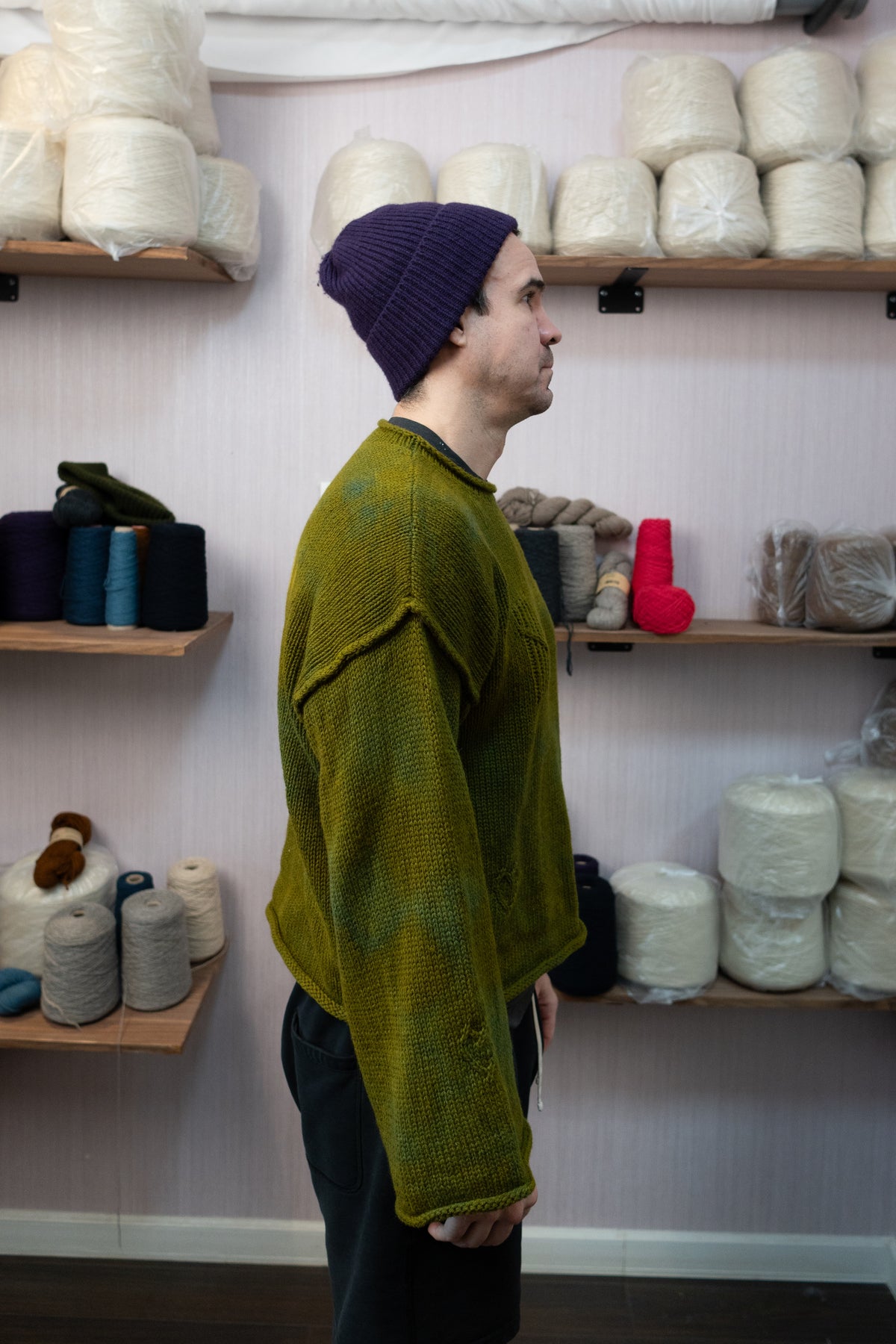 Sheep Wool Warmup Jumper - Green