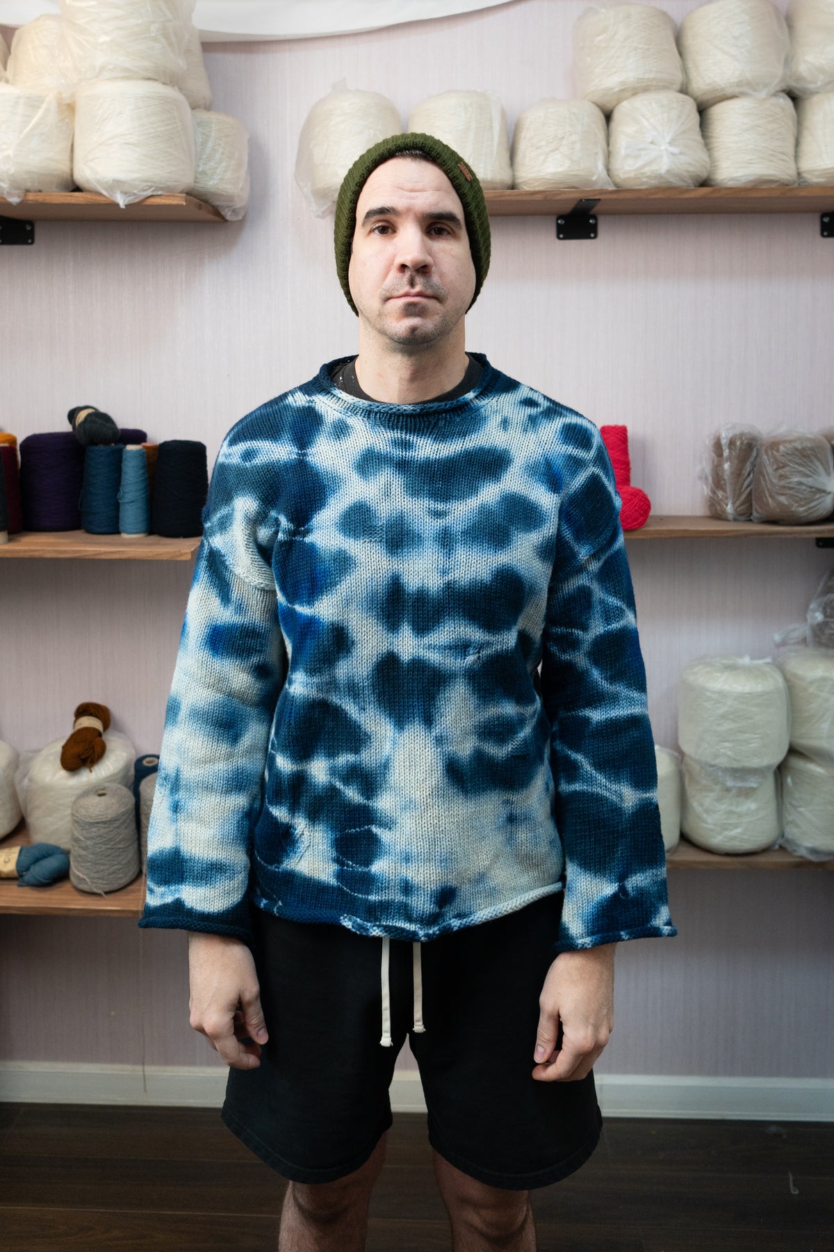 Sheep Wool Warmup Jumper - Dark Blue