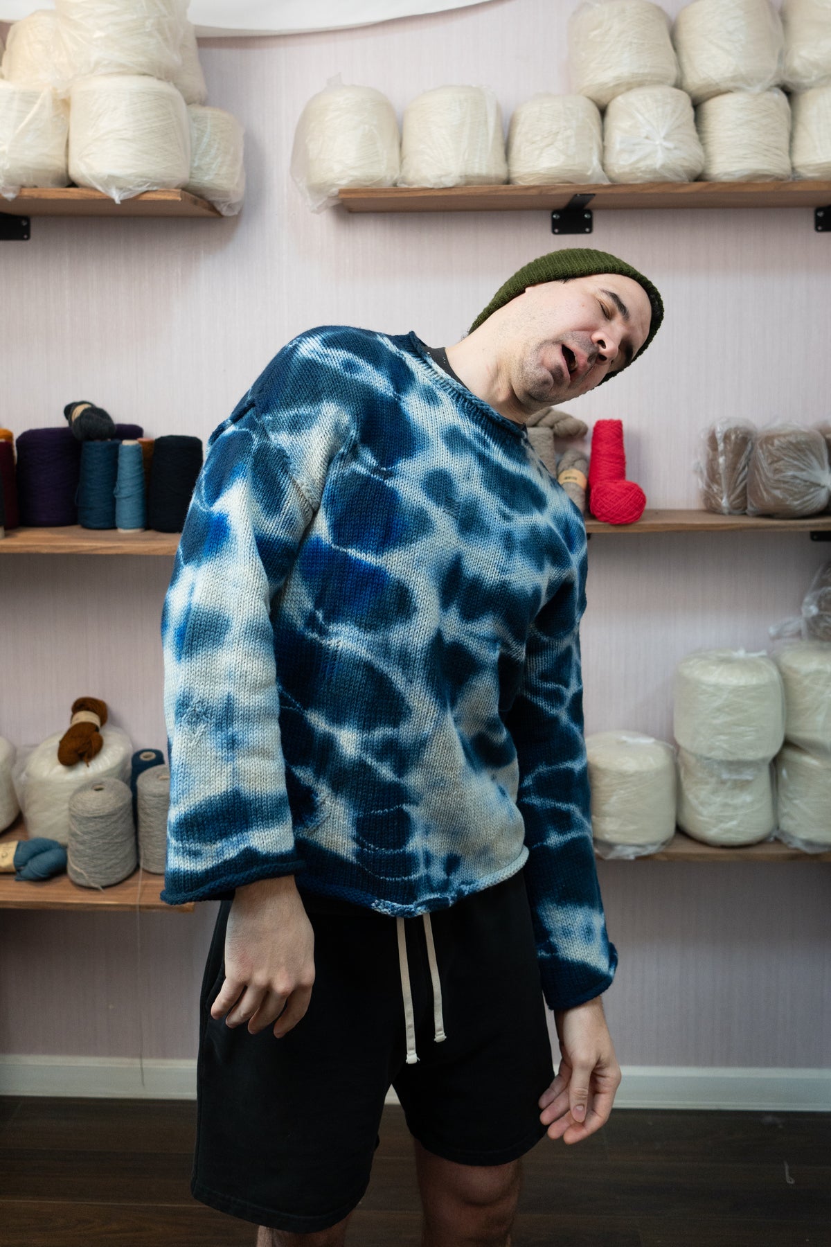 Sheep Wool Warmup Jumper - Dark Blue