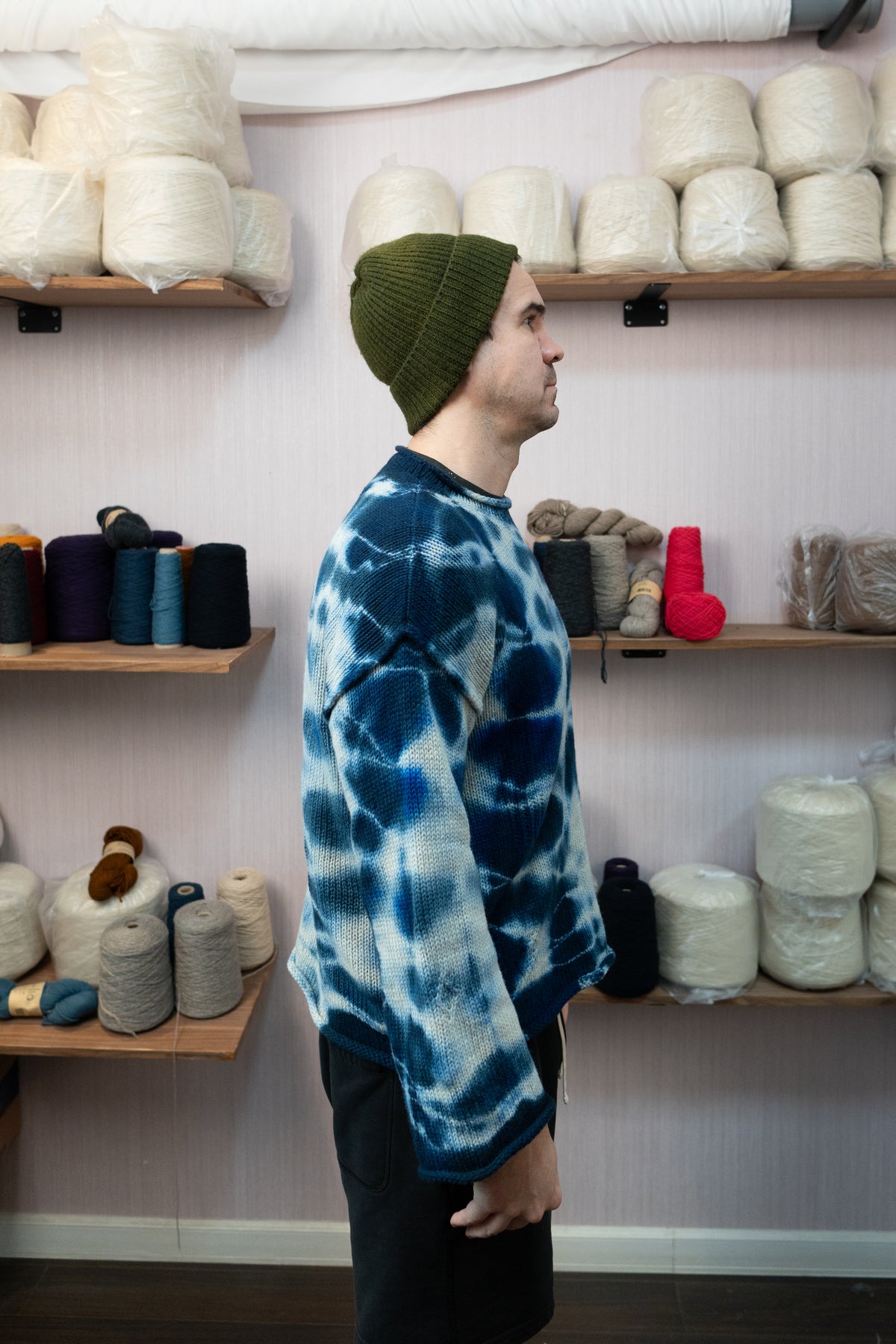 Sheep Wool Warmup Jumper - Dark Blue