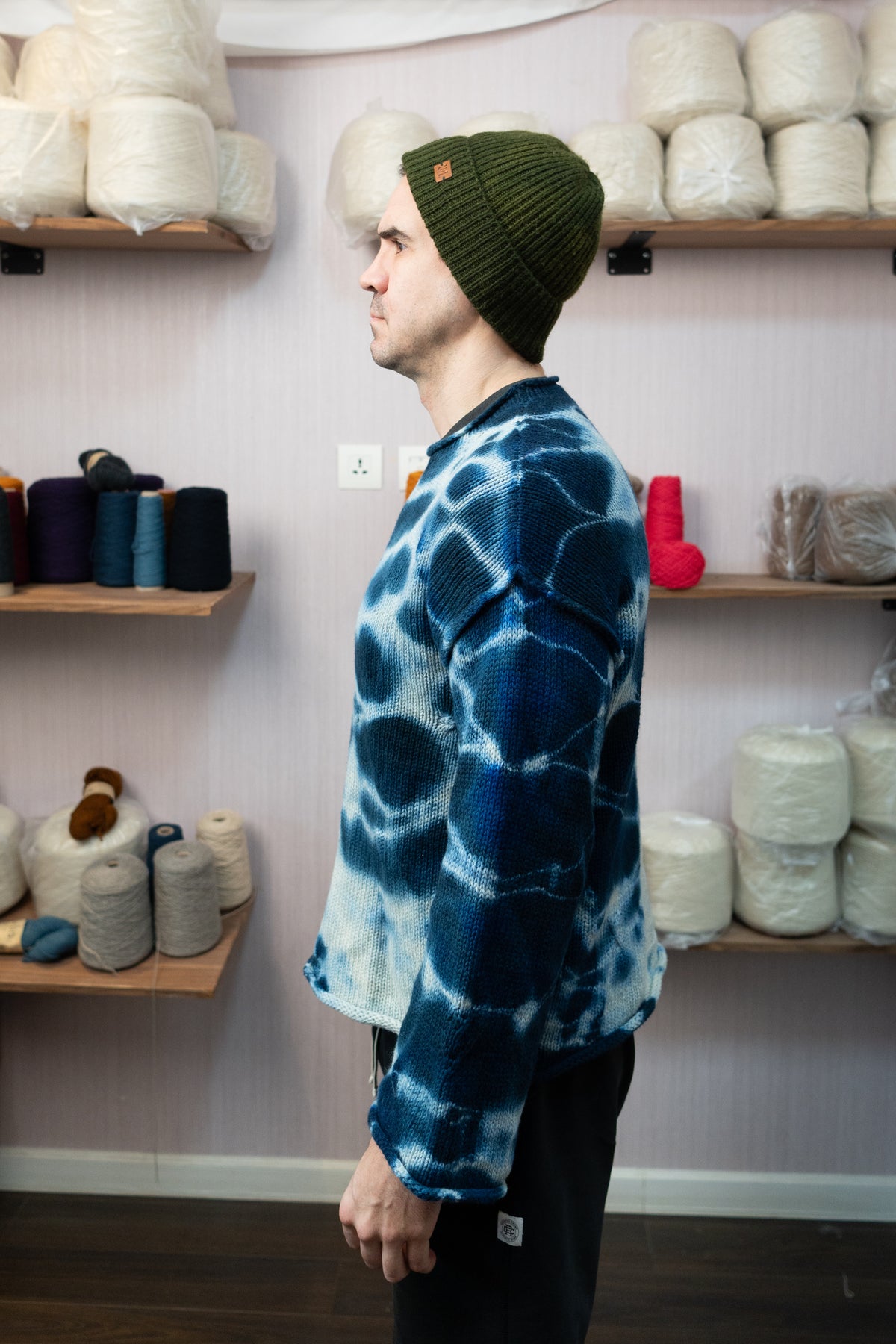 Sheep Wool Warmup Jumper - Dark Blue