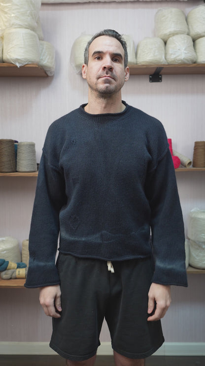 Yak Wool Warmup Jumper - Banded Gray