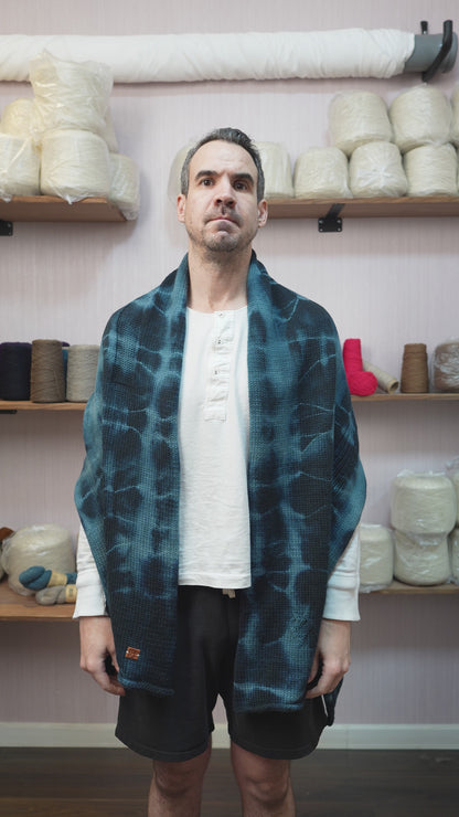 Sheep Wool Blarf - Tie-Dye Blue