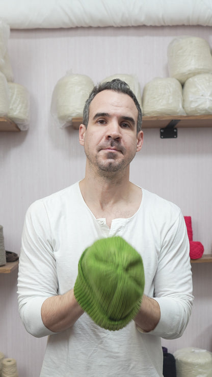 Yak Wool Beanie - Moss Green