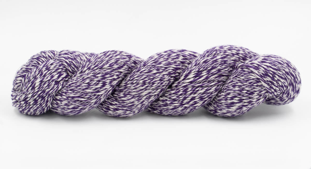 Cashmere Yarn - Marled Cream/Violet - Fingering-Yarn Skein-ULA+LIA