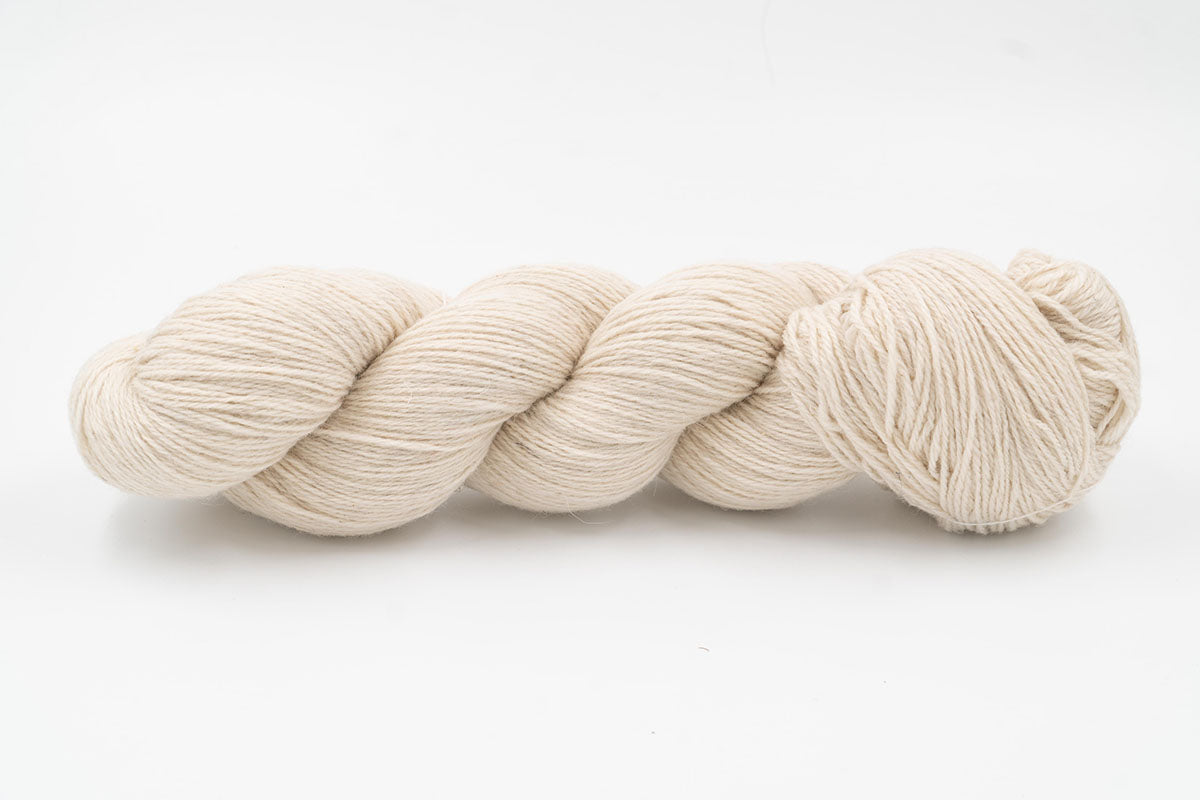 Cashmere Yarn - Undyed Marled Cream/Warm Gray - Lace-Yarn Skein-ULA+LIA