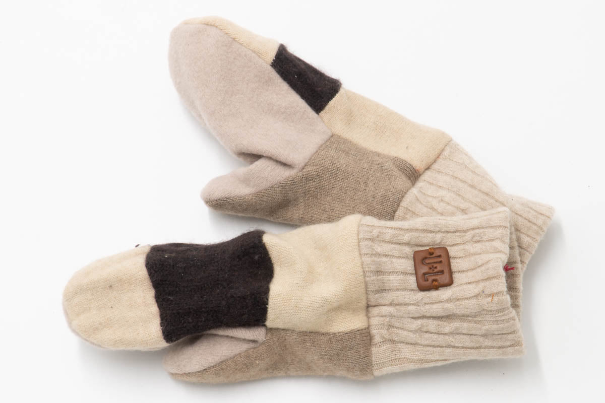 Classic Upcycled Cashmere Mittens m76-Mittens-ULA+LIA