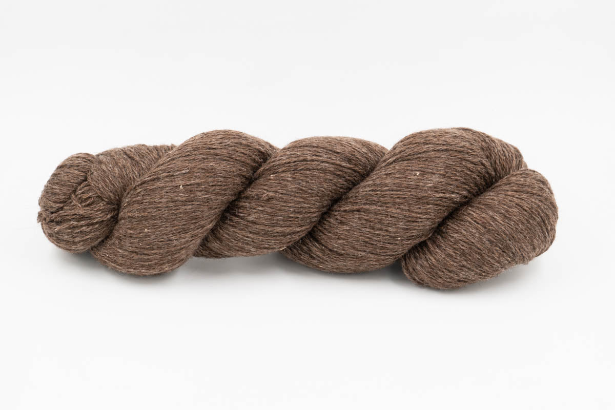 Sheep Wool/Cashmere Blend Yarn - Undyed Roasted Walnut Brown - Fingering-Yarn Skein-ULA+LIA