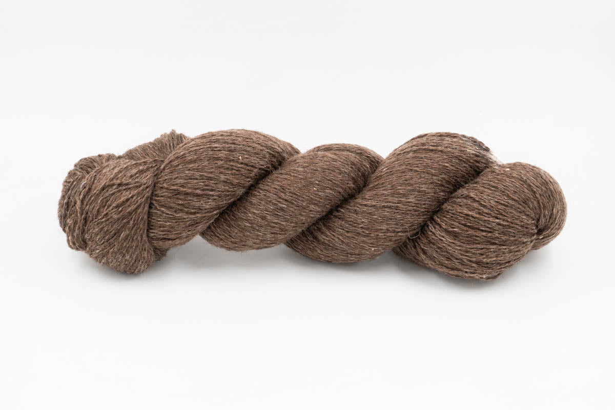 Sheep Wool/Cashmere Blend Yarn - Undyed Roasted Walnut Brown - Lace